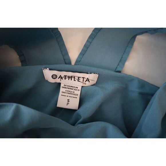 Athleta 659323-02 Women's Sz S Blue Savannah Strap Drawstring Waist Mini Dress - Picture 4 of 11